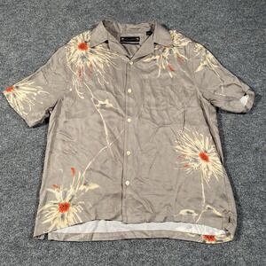 ALLSAINTS Loop Collar Shibu Hawaiian Shirt Mens Medium 100% Viscose Relaxed Fit